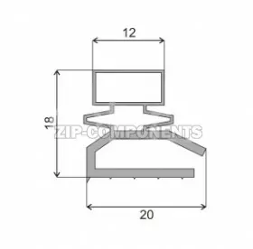 Уплотнитель двери холодильника 580x1050mm Профиль Р1