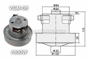 Двигатель пылесоса 1800W H112мм D135мм h34мм d34мм Samsung