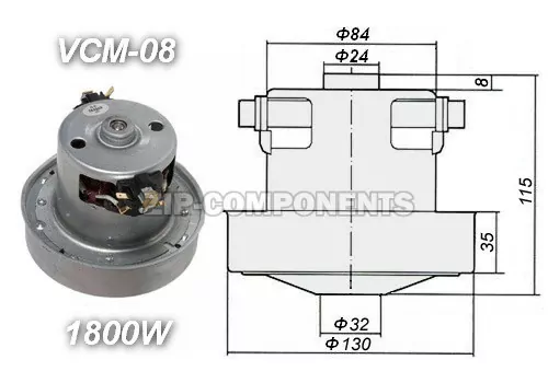 Двигатель пылесоса 1800W H112мм D135мм h34мм d34мм Samsung